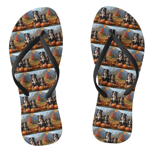 Greater Swiss Mountain Pup herfst Delight pompoen Teenslippers (Voetbed)