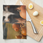 Greater Swiss Mountain Pup herfst Delight pompoen Theedoek (Quarter Fold)