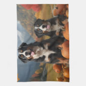 Greater Swiss Mountain Pup herfst Delight pompoen Theedoek (Verticaal)