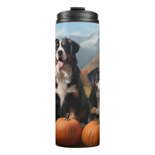 Greater Swiss Mountain Pup herfst Delight pompoen Thermosbeker (Voorkant)