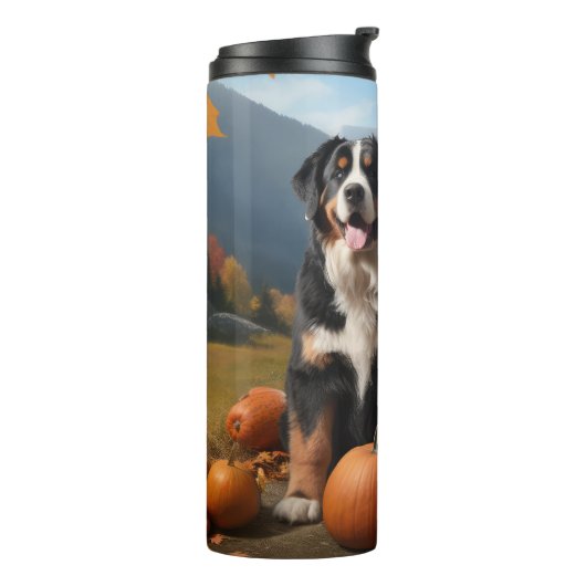 Greater Swiss Mountain Pup herfst Delight pompoen Thermosbeker (Gedraaid links)