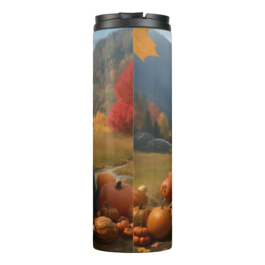 Greater Swiss Mountain Pup herfst Delight pompoen Thermosbeker (Achterkant)