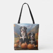 Greater Swiss Mountain Pup herfst Delight pompoen Tote Bag (Achterkant)