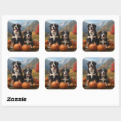 Greater Swiss Mountain Pup herfst Delight pompoen Vierkante Sticker (Vel)