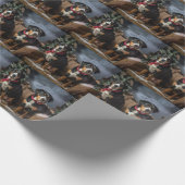 Greater Swiss Mountain Snowy Sleigh Kerstmis Cadeaupapier (Hoek)