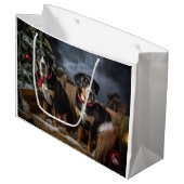 Greater Swiss Mountain Snowy Sleigh Kerstmis Groot Cadeauzakje (Voorkant Gekanteld)