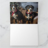 Greater Swiss Mountain Snowy Sleigh Kerstmis Kaart (Binnen)