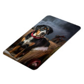 Greater Swiss Mountain Snowy Sleigh Kerstmis Magneet (Linkerzijde)