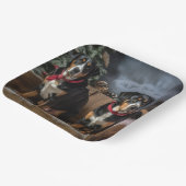 Greater Swiss Mountain Snowy Sleigh Kerstmis Papieren Bordje (Gebogen)