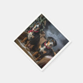 Greater Swiss Mountain Snowy Sleigh Kerstmis Servet (Hoek)