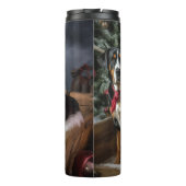 Greater Swiss Mountain Snowy Sleigh Kerstmis Thermosbeker (Achterkant)