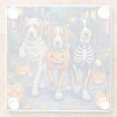 Greater Swiss Mountain Trick-or-Treating Halloween Glazen Onderzetter (Achterkant)