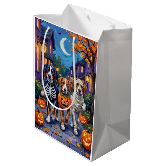 Greater Swiss Mountain Trick-or-Treating Halloween Medium Cadeauzakje (Achterkant Gekanteld)