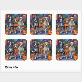 Greater Swiss Mountain Trick-or-Treating Halloween Vierkante Sticker (Vel)