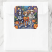 Greater Swiss Mountain Trick-or-Treating Halloween Vierkante Sticker (Tas)