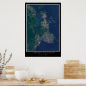 Greater Victoria British Columbia Satellite Poster (Keuken)