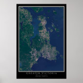 Greater Victoria British Columbia Satellite Poster (Voorkant)