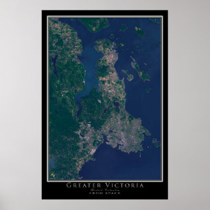 Greater Victoria British Columbia Satellite Poster