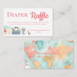 Greatest Adventure Pink Diaper Raffle Baby Shower Informatiekaartje