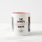 Greatest Auntie 2 Photo Two-Tone Coffee Mok (Center)