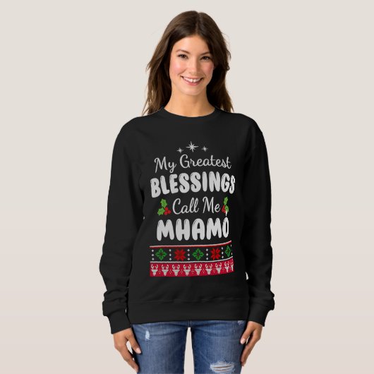 Greatest Blessings Irish Grandma Mhamó Christmas Trui (Voorkant volledig)