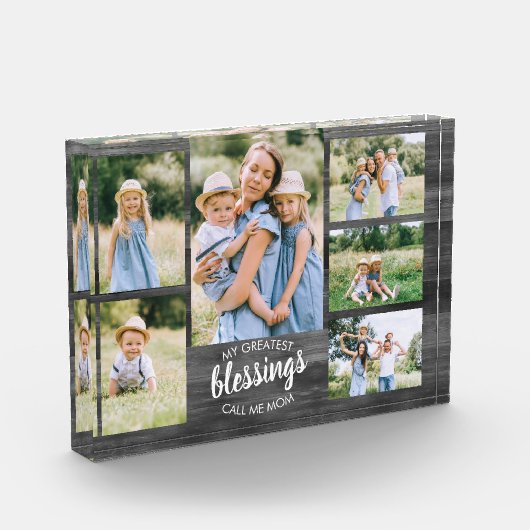 Greatest Blessings noemen me mam 6 Foto grijs hout (Links)