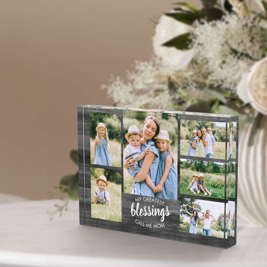 Greatest Blessings noemen me mam 6 Foto grijs hout