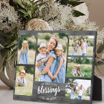 Greatest Blessings noemen me mam 6 Foto grijs hout Fotoplaat<br><div class="desc">Robuuste fotoplaque die u kunt personaliseren met 6 van uw favoriete afbeeldingen. Het ontwerp heeft een grijs en zwart, plattelandshout, geschreven met borstelscript en moderne hoofdlettertypografie. De formulering luidt "mijn grootste zegeningen noemen me mama" en je kunt bijvoorbeeld mama bewerken naar Momma of Mummy. Upload uw foto's, die van links...</div>