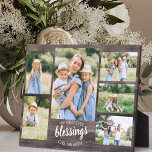 Greatest Blessings noemen me mam 6 Foto Rustige Wo Fotoplaat<br><div class="desc">Robuuste fotoplaque die u kunt personaliseren met 6 van uw favoriete afbeeldingen. Het ontwerp heeft een bruin rustic landhout dat met borstelmanuscript en moderne in hoofdletters typografie wordt gekarteld. De formulering luidt "mijn grootste zegeningen noemen me mama" en je kunt bijvoorbeeld mama bewerken naar Momma of Mummy. Upload uw foto's,...</div>