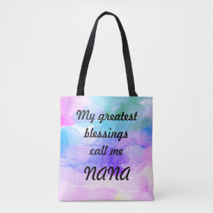 Greatest Blessings noemen me Nana Tote Bag