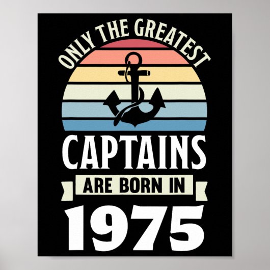 Greatest Captains Born In 1975 50th Birthday Boati Poster (Voorkant)