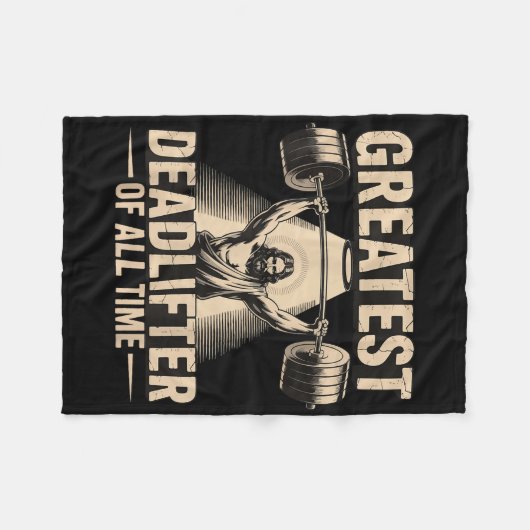 Greatest Deadlifter Of All Time Jesus  Fleece Deken (Voorkant (Horizontaal))