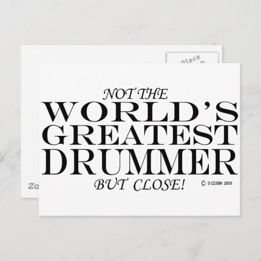 Greatest Drummer Close Briefkaart (Voorkant / Achterkant)
