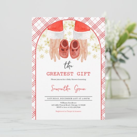 Greatest Gift Baby shower Kaart (Staand voorkant)