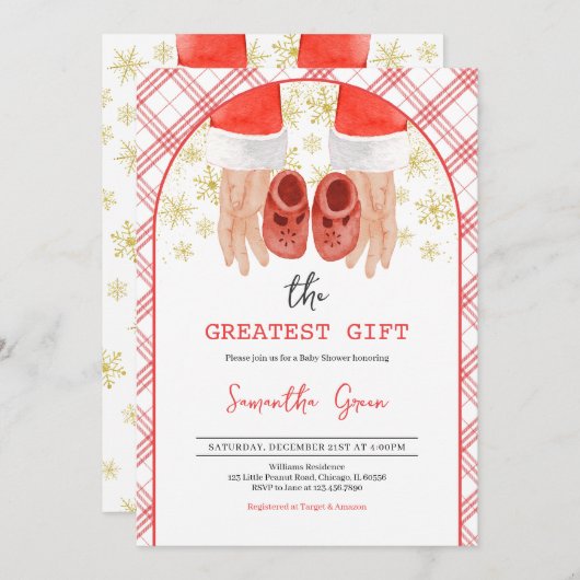 Greatest Gift Baby shower Kaart (Voorkant / Achterkant)