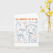 Greatest Gift Of All Christmas Birth Of Jesus Reli Kaart (Gele Bloem)