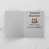 Greatest Godson Happy Birthday Funny Owl Card Kaart (Binnen)