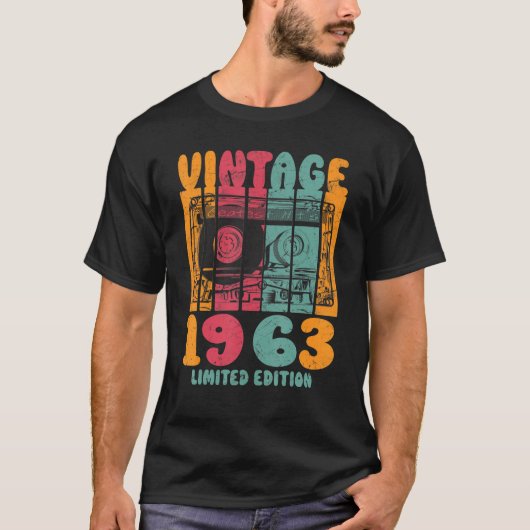 Greatest Hits 1963 Retro Birthday T-shirt (Voorkant)