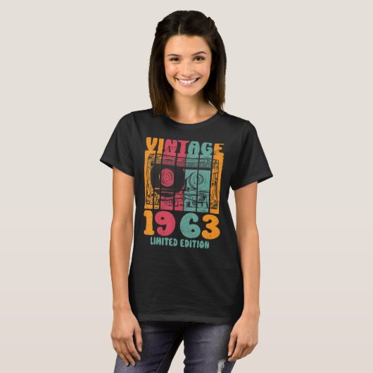  Greatest Hits 1963 Retro Birthday T-shirt (Voorkant volledig)