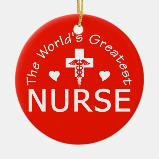 Greatest Nurse ornament, aanpassen Keramisch Ornament (Voorkant)