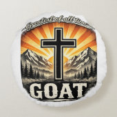 Greatest Of All Time (GOAT) – Christelijk Kruis Fa Rond Kussen (Achterkant)