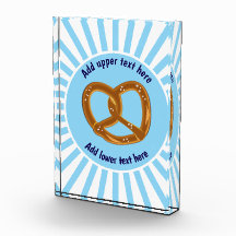 Greatest Pretzel in sunburst blauw wit - tekst toe
