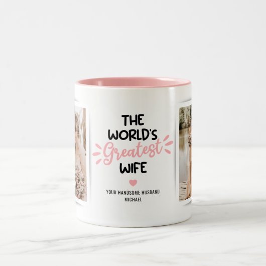 Greatest Wife 2 Photo Two-Tone Coffee Mok (Center)
