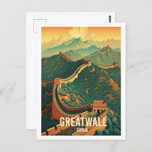 Greatwall China Vintage Beroemde Reisplaats Briefkaart