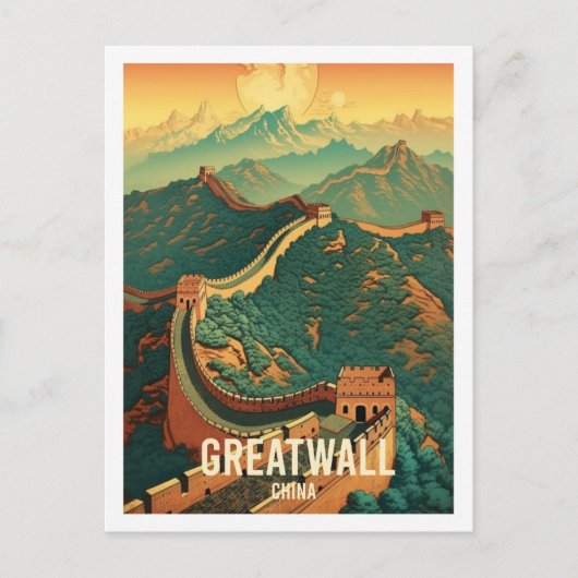 Greatwall China Vintage Beroemde Reisplaats Briefkaart (Voorkant)