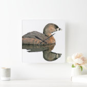 Grebe Bird Wall Clock Vierkante Klok (Huis)