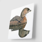 Grebe Bird Wall Clock Vierkante Klok (Hoek)