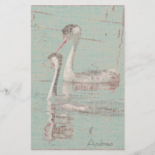 Grebes Linen Stationery Briefpapier (Voorkant)