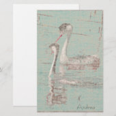 Grebes Linen Stationery Briefpapier (Voorkant / Achterkant)