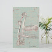 Grebes Linen Stationery Briefpapier (Staand voorkant)